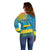 Personalized Rwanda Off Shoulder Sweater Coat of Arms With African Pattern - Wonder Print Shop