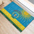 Personalized Rwanda Rubber Doormat Coat of Arms With African Pattern