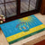 Personalized Rwanda Rubber Doormat Coat of Arms With African Pattern