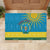 Personalized Rwanda Rubber Doormat Coat of Arms With African Pattern