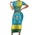 Personalized Rwanda Short Sleeve Bodycon Dress Coat of Arms With African Pattern - Wonder Print Shop