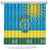 Personalized Rwanda Shower Curtain Coat of Arms With African Pattern