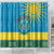 Personalized Rwanda Shower Curtain Coat of Arms With African Pattern