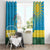 Personalized Rwanda Window Curtain Coat of Arms With African Pattern