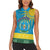 Personalized Rwanda Women Sleeveless Polo Shirt Coat of Arms With African Pattern - Wonder Print Shop