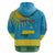 Personalized Rwanda Zip Hoodie Coat of Arms With African Pattern