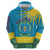 Personalized Rwanda Zip Hoodie Coat of Arms With African Pattern