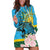 Rwanda Independence Day Hoodie Dress Leopard With Roses - Wonder Print Shop