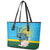 Rwanda Independence Day Leather Tote Bag Leopard With Roses - Wonder Print Shop