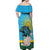 Rwanda Independence Day Off Shoulder Maxi Dress Leopard With Roses - Wonder Print Shop