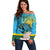 Rwanda Independence Day Off Shoulder Sweater Leopard With Roses - Wonder Print Shop