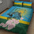 Rwanda Independence Day Quilt Bed Set Leopard With Roses - Wonder Print Shop