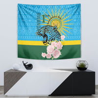 Independence Day tapestry featuring leopard, gold sunburst rays, and pink roses on blue and green.