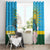 Rwanda Independence Day Window Curtain Leopard With Roses