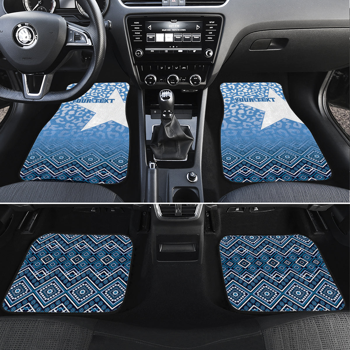 Somalia Independence Day 2024 Car Mats Somali Star Leopard Mix African Pattern - Wonder Print Shop