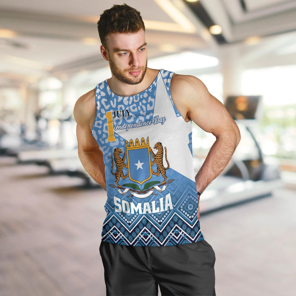 Personalized Somalia Independence Day 2024 Men Tank Top Somali Star Leopard Mix African Pattern - Wonder Print Shop