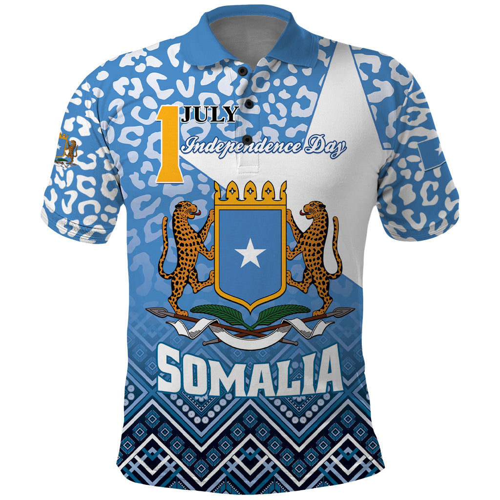 Personalized Somalia Independence Day 2024 Polo Shirt Somali Star Leopard Mix African Pattern - Wonder Print Shop