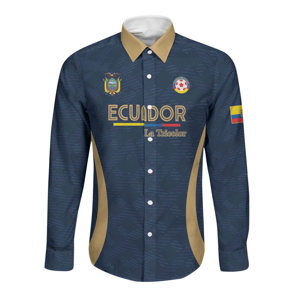Custom Ecuador 2026 World Football Long Sleeve Button Shirt La Tri Go Champion