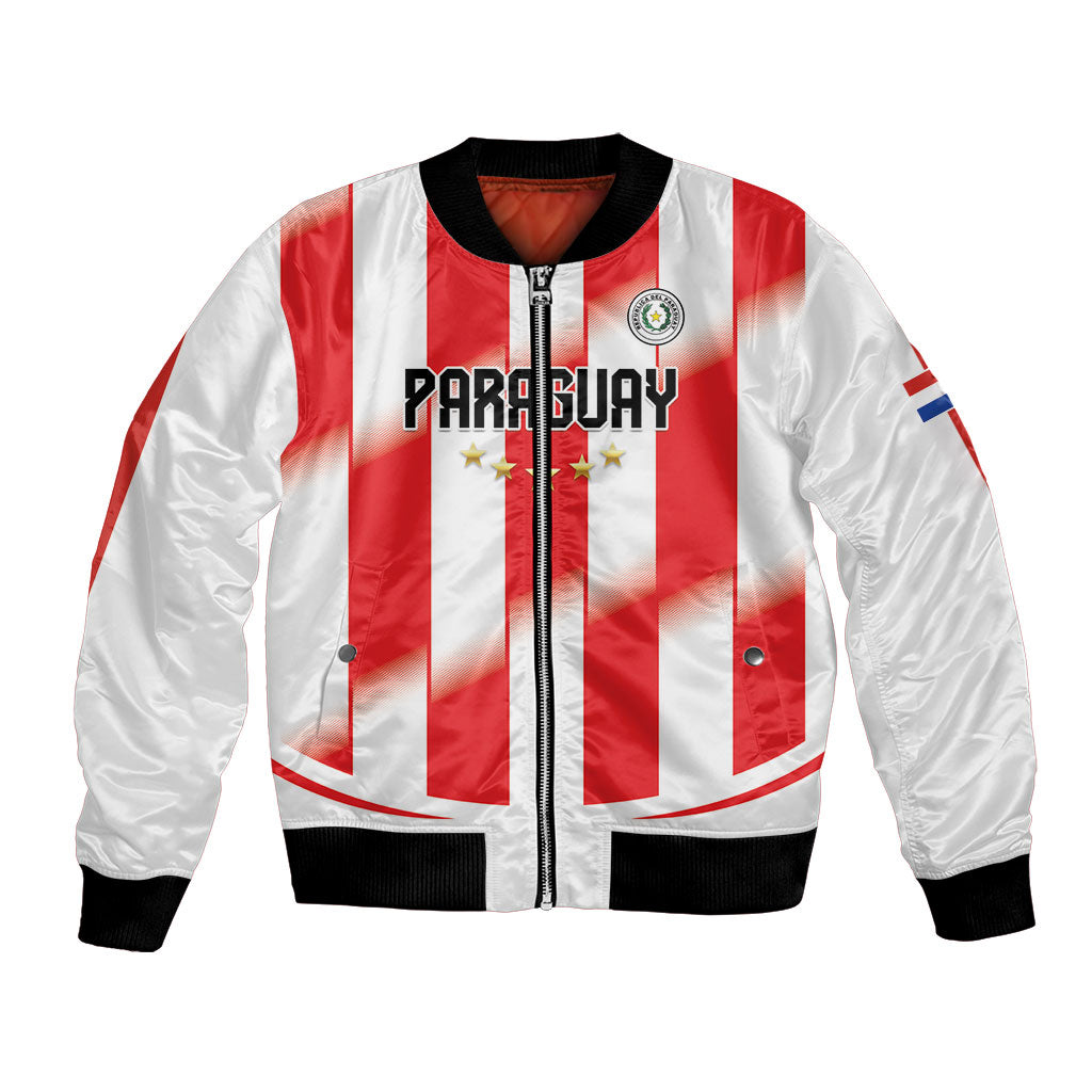 Custom Paraguay 2026 World Football Bomber Jacket La Albirroja Go Champion