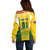 Personalised Australia Soccer Off Shoulder Sweater Matildas Sporty Yellow Version - Wonder Print Shop