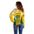 Personalised Australia Soccer Off Shoulder Sweater Matildas Sporty Yellow Version - Wonder Print Shop