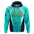 Personalised Australia Soccer Hoodie Matildas Sporty Turquoise Version - Wonder Print Shop