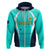 Personalised Australia Soccer Hoodie Matildas Sporty Turquoise Version - Wonder Print Shop