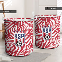 Soccer 2026 USA Laundry Basket Red Star Stylized