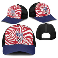Soccer 2026 USA Baseball Net Cap Red Star Stylized