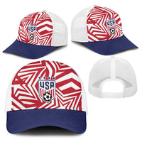 Soccer 2026 USA Baseball Net Cap Red Star Stylized