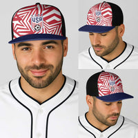 Soccer 2026 USA Baseball Net Cap Red Star Stylized