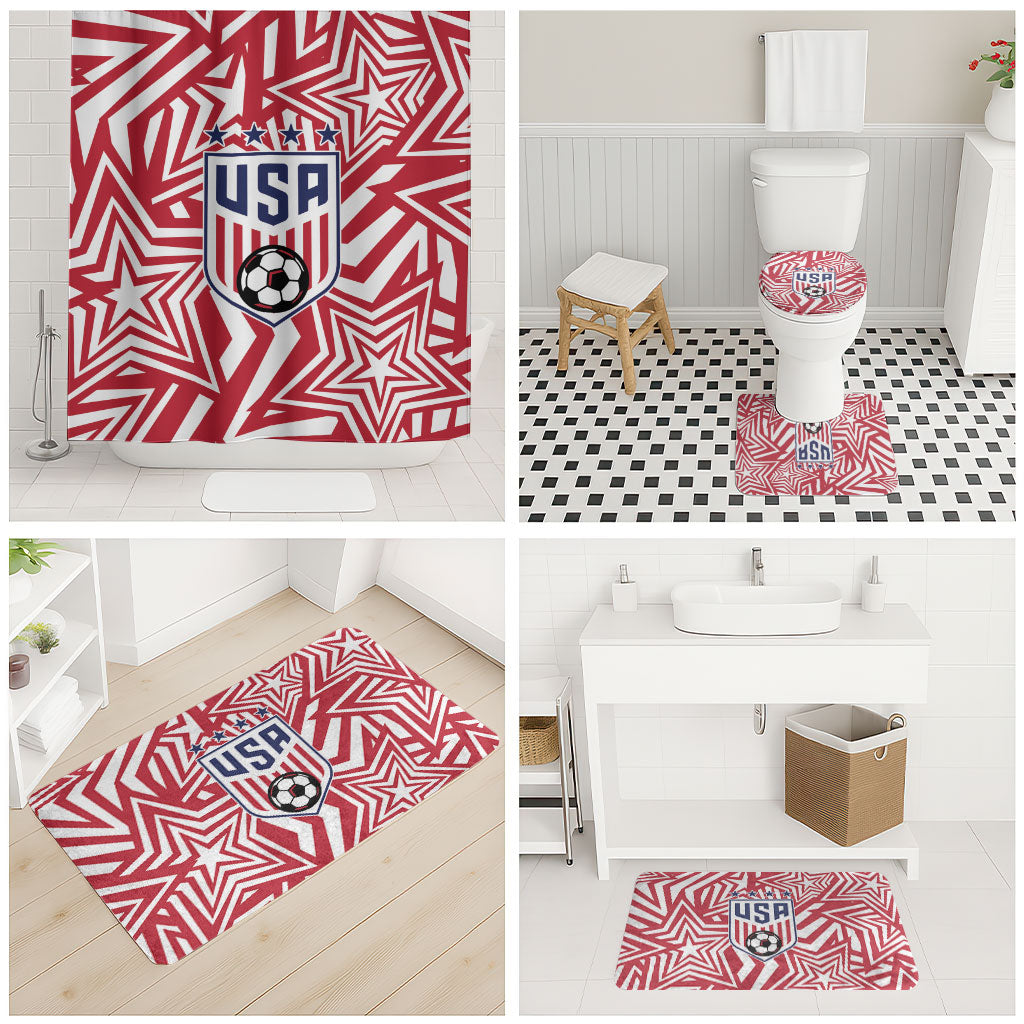 Soccer 2026 USA Bathroom Set Red Star Stylized