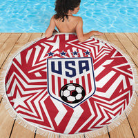 Soccer 2026 USA Beach Blanket Red Star Stylized