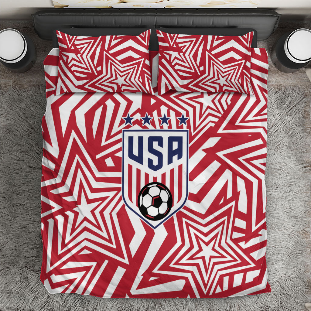 Soccer 2026 USA Bedding Set Red Star Stylized