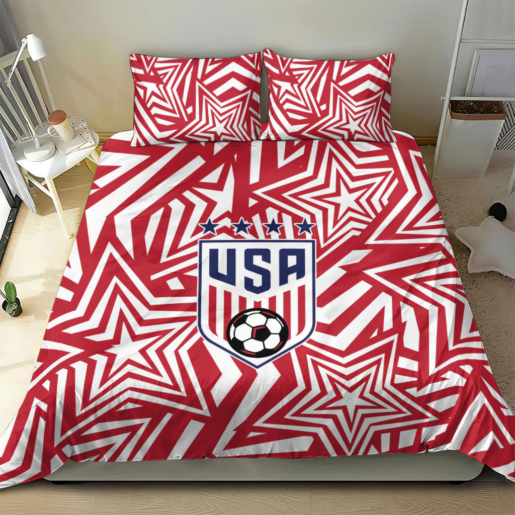 Soccer 2026 USA Bedding Set Red Star Stylized
