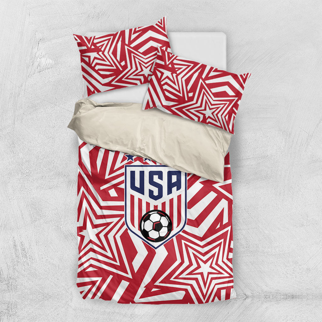 Soccer 2026 USA Bedding Set Red Star Stylized