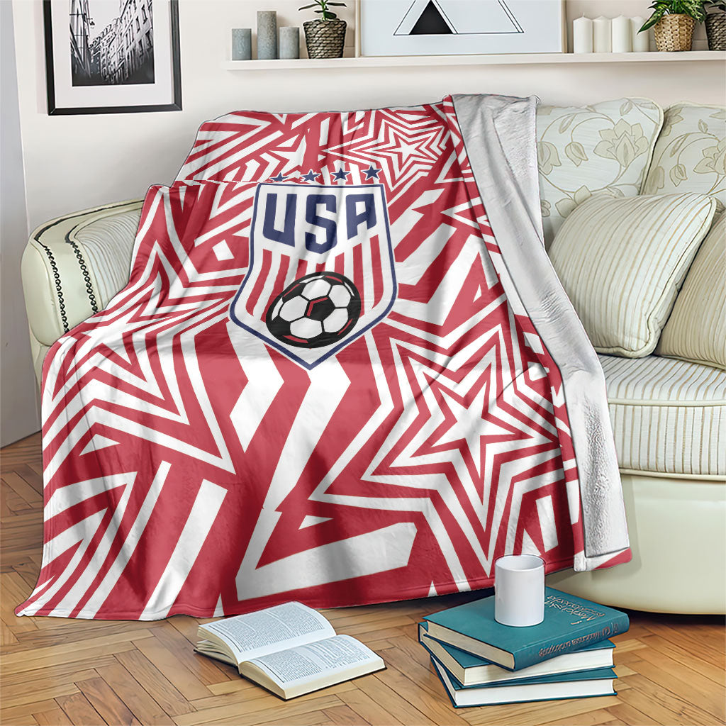 Soccer 2026 USA Blanket Red Star Stylized