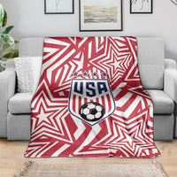 Soccer 2026 USA Blanket Red Star Stylized