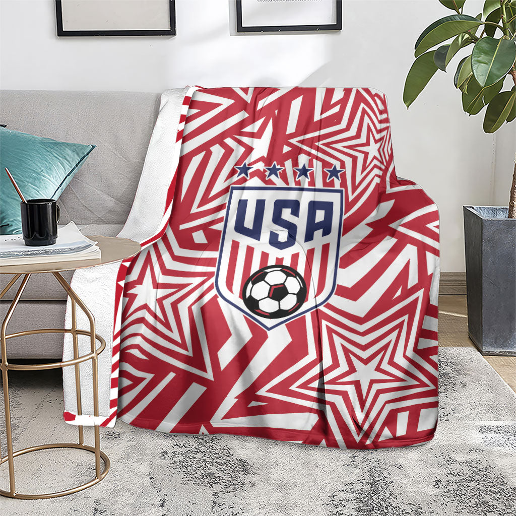 Soccer 2026 USA Blanket Red Star Stylized