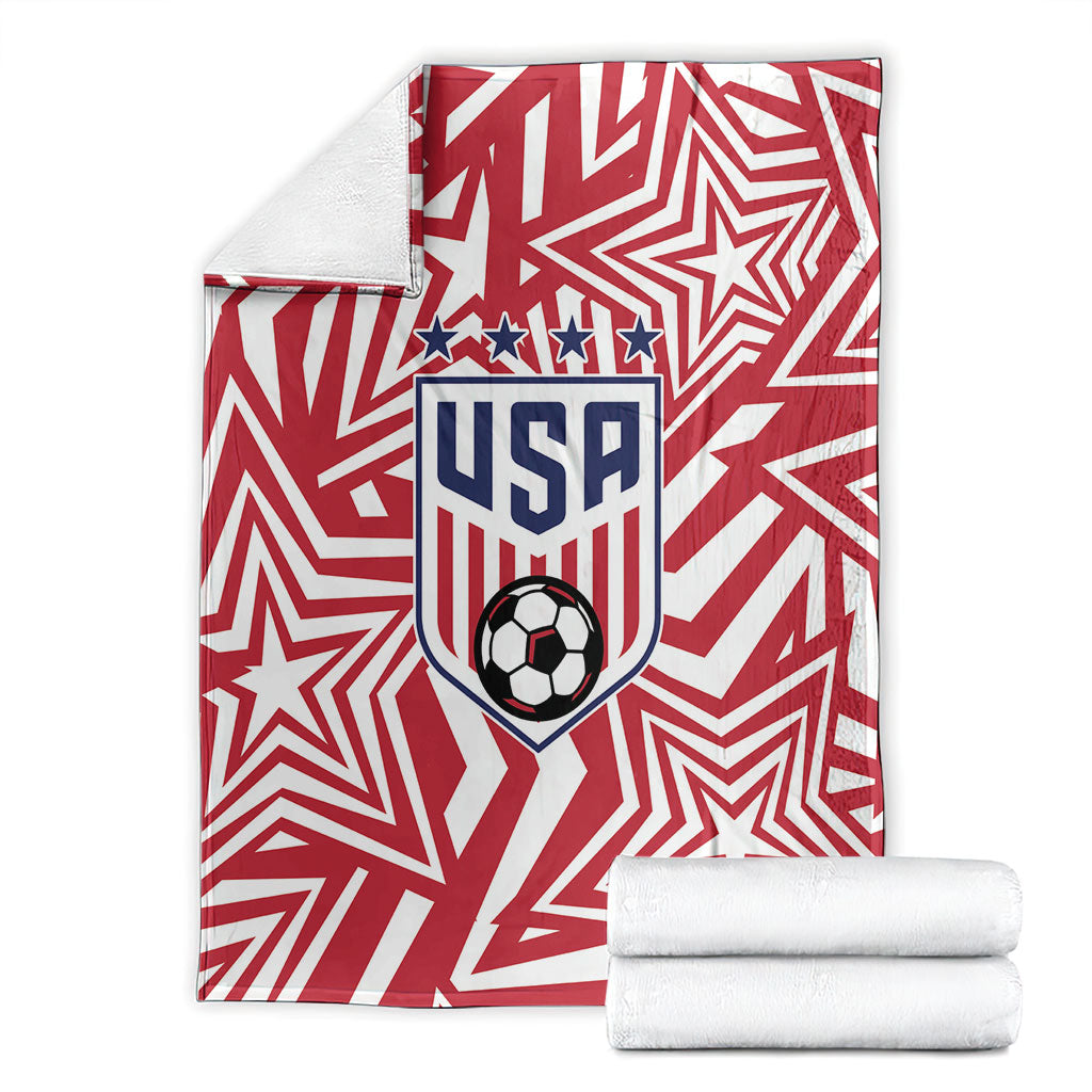 Soccer 2026 USA Blanket Red Star Stylized