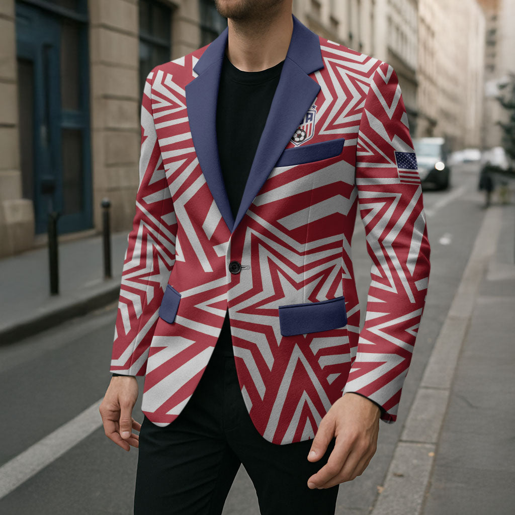 Custom Soccer 2026 USA Blazer Red Star Stylized