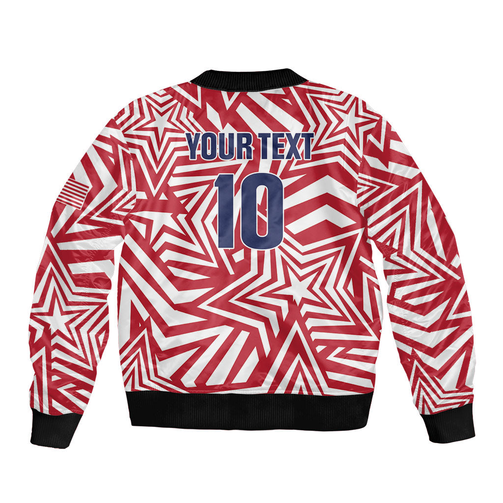 Custom Soccer 2026 USA Bomber Jacket Red Star Stylized