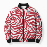 Custom Soccer 2026 USA Bomber Puffer Jacket Red Star Stylized