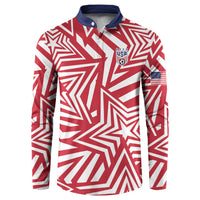 Custom Soccer 2026 USA Button Sweatshirt Red Star Stylized