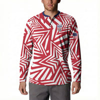 Custom Soccer 2026 USA Button Sweatshirt Red Star Stylized