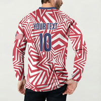 Custom Soccer 2026 USA Button Sweatshirt Red Star Stylized