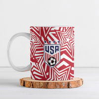 Custom Soccer 2026 USA Ceramic Mug Red Star Stylized