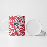 Custom Soccer 2026 USA Ceramic Mug Red Star Stylized