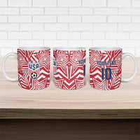 Custom Soccer 2026 USA Ceramic Mug Red Star Stylized