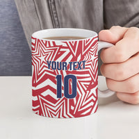 Custom Soccer 2026 USA Ceramic Mug Red Star Stylized